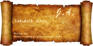 Jakubik Alex névjegykártya