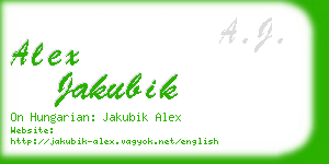 alex jakubik business card